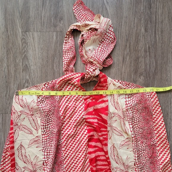 NWT Banana Republic Factory Red Sunset Satin Twist Neck Halter Tank Top XL - Picture 13 of 14